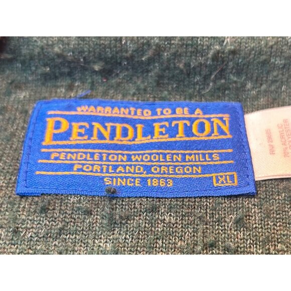 Pendleton Green Sherpa Fleece Half-Zip Pullover Size XL - Picture 3 of 7